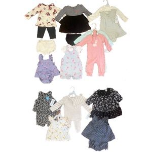 Big bundle of NEW Carter’s baby girl outfits, dresses, clothing sz 3-6 mo.